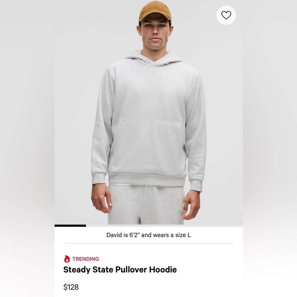 Lululemon Men’s Steady State Pullover Hoodie Gray Size Medium